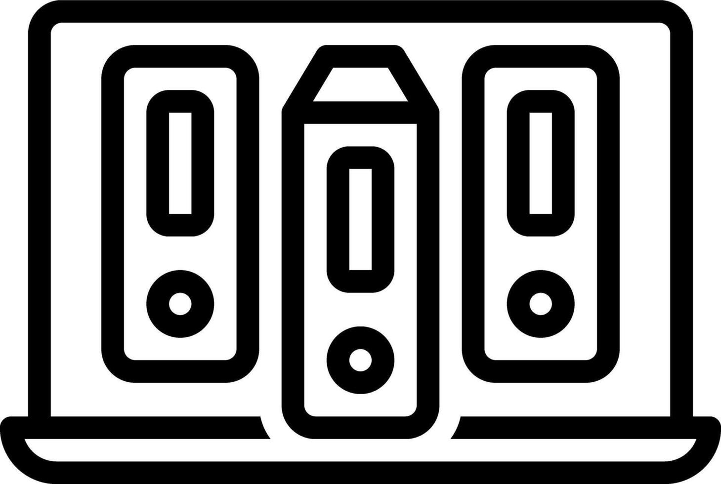Black line icon for database vector