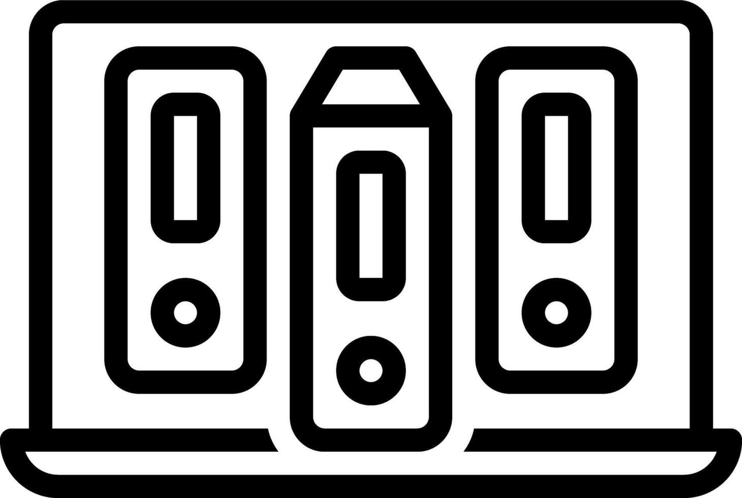 Black line icon for database vector