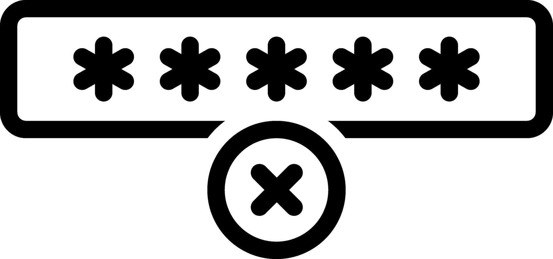 Black line icon for wrong vector
