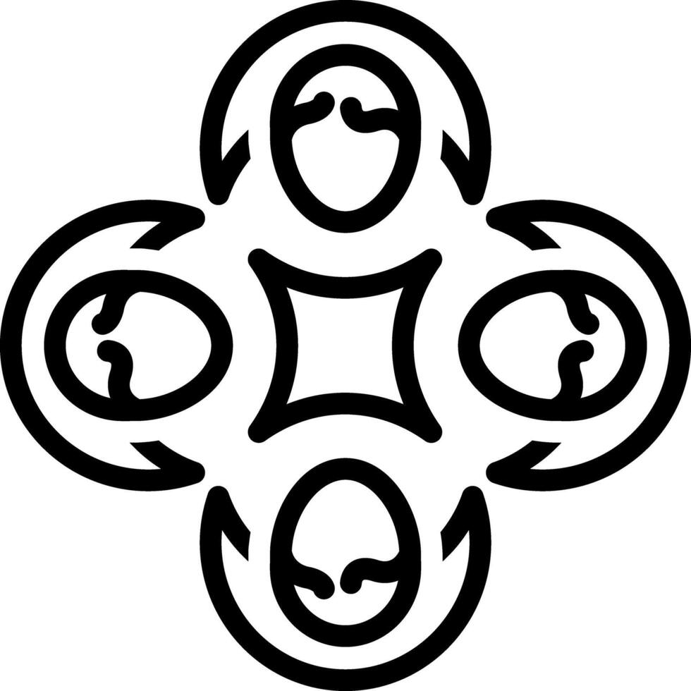 Black line icon for community vector