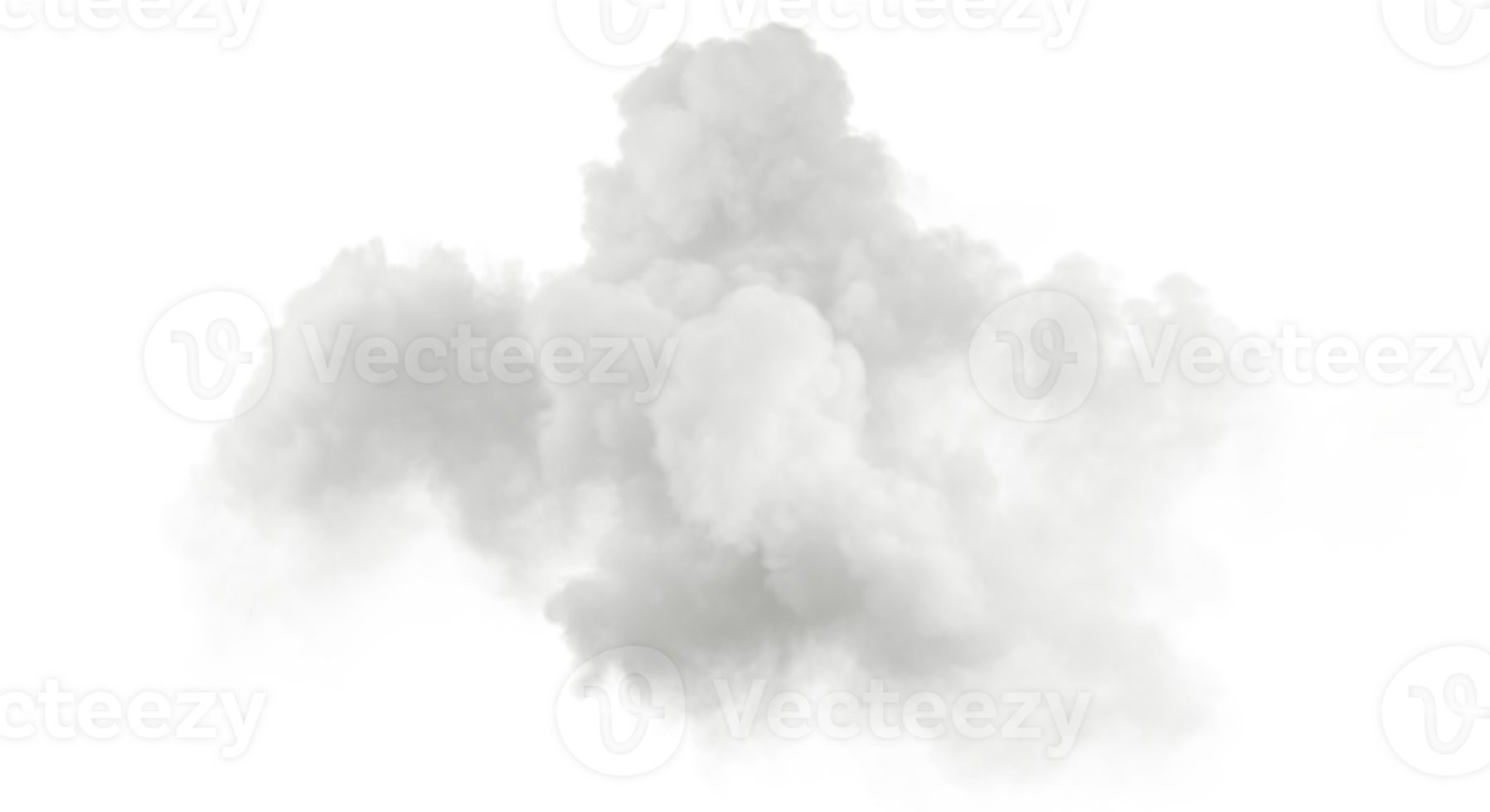 Fluffy cloudscape cut-out backgrounds 3d rendering png
