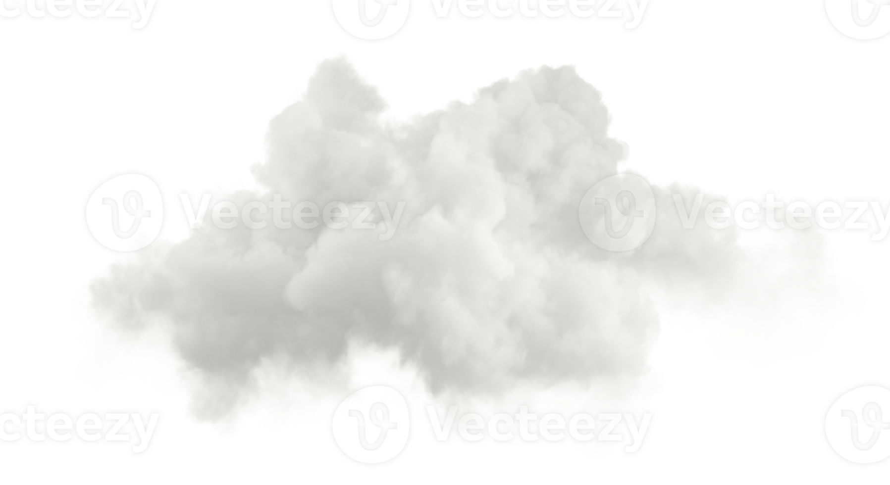 Cumulus cloud shapes isolated on transparent backgrounds 3d rendering file png