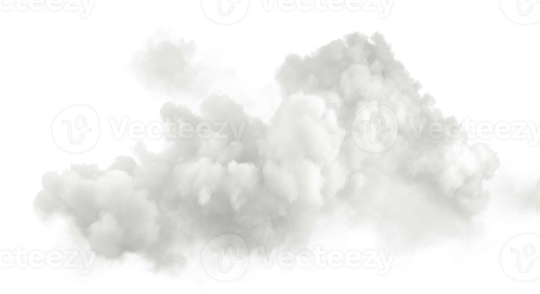 White clear cloudy isolated transparent backgrounds 3d illustration png
