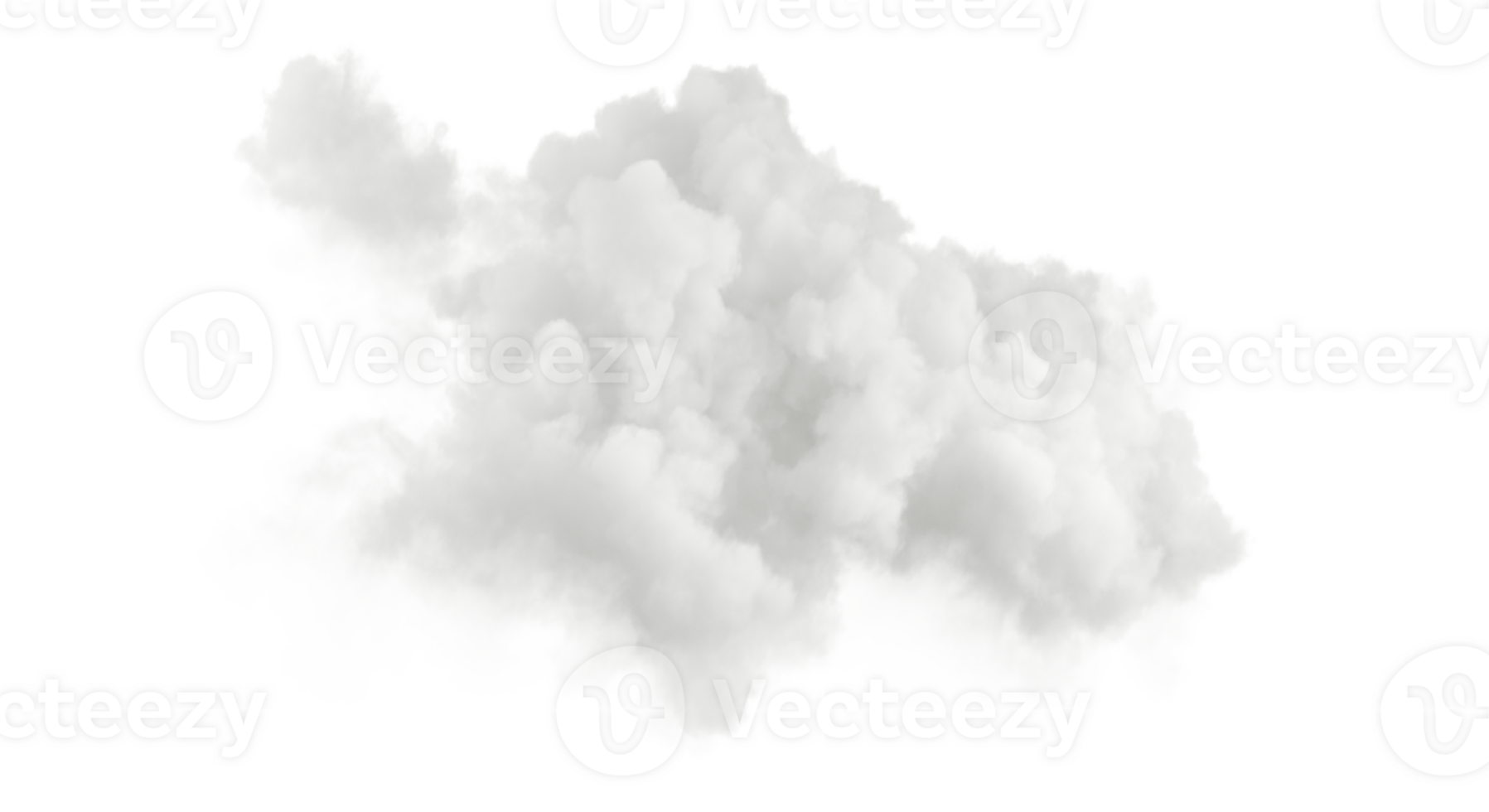White clear cumulus atmosphere fluffy cloud cut out backgrounds 3d render png