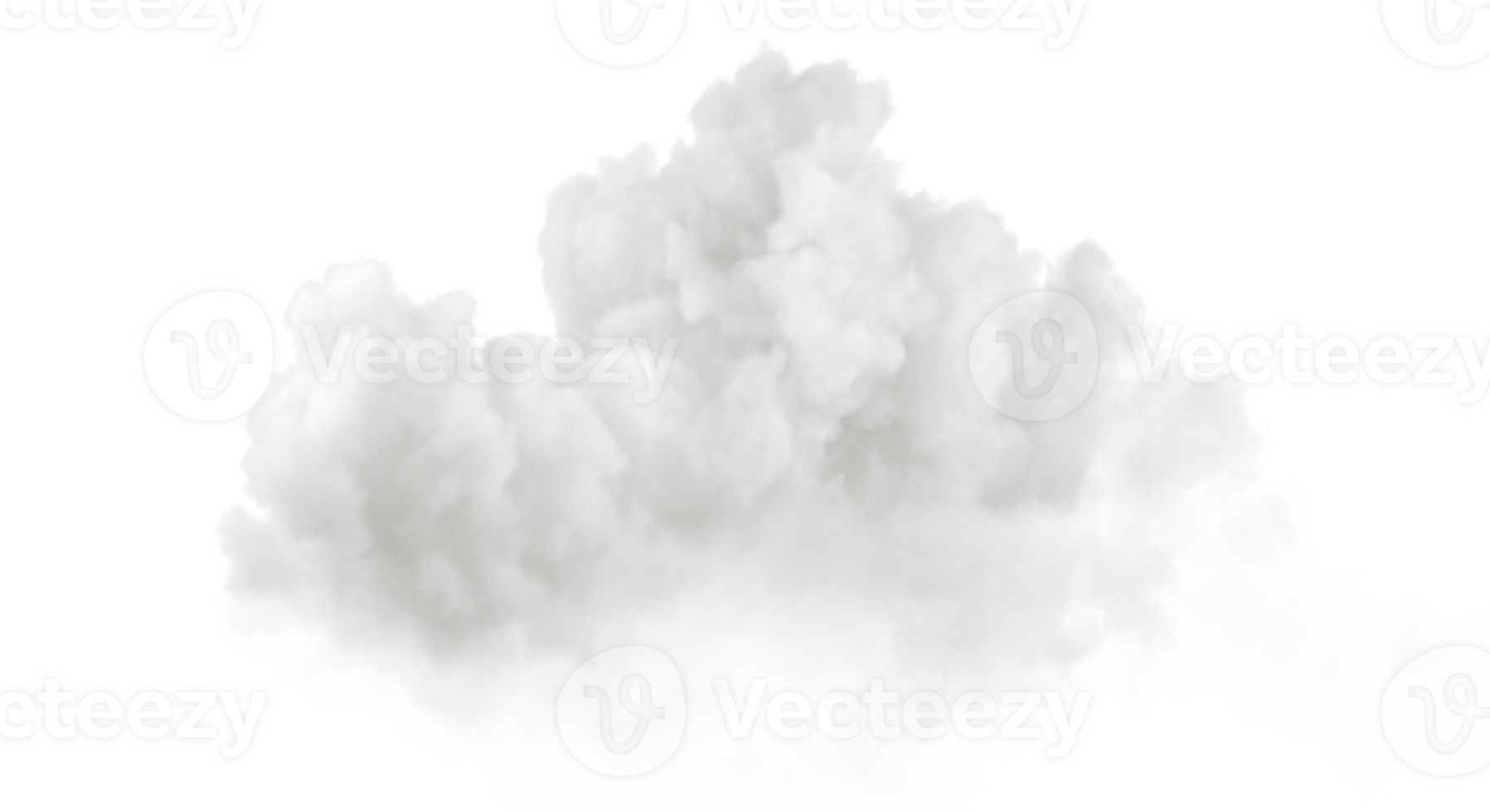 Condensation clear soft fluffy clouds on transparent background 3d render png