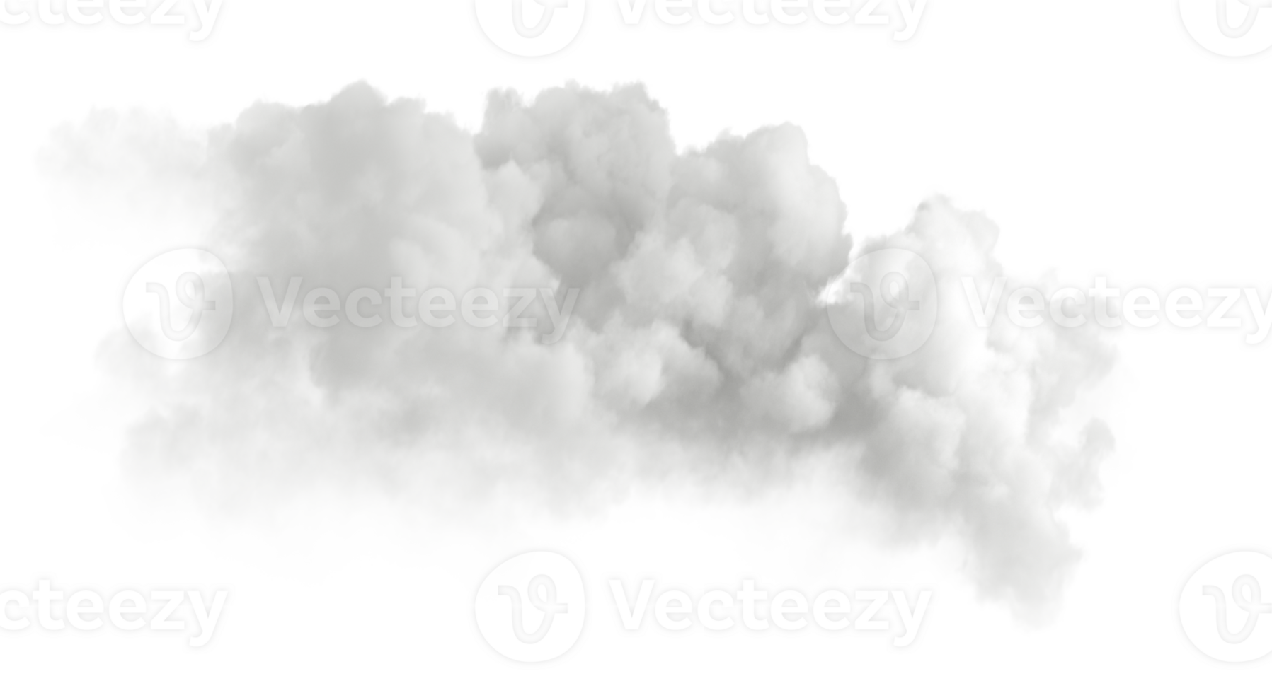 White soft downy clouds fluffy isolated on transparent backgrounds 3d rendering png
