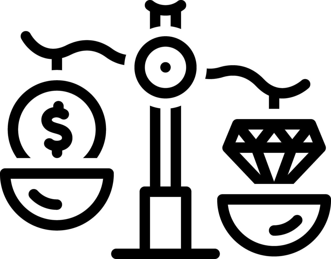Black line icon for value vector