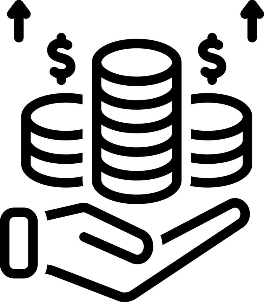 Black line icon for income vector