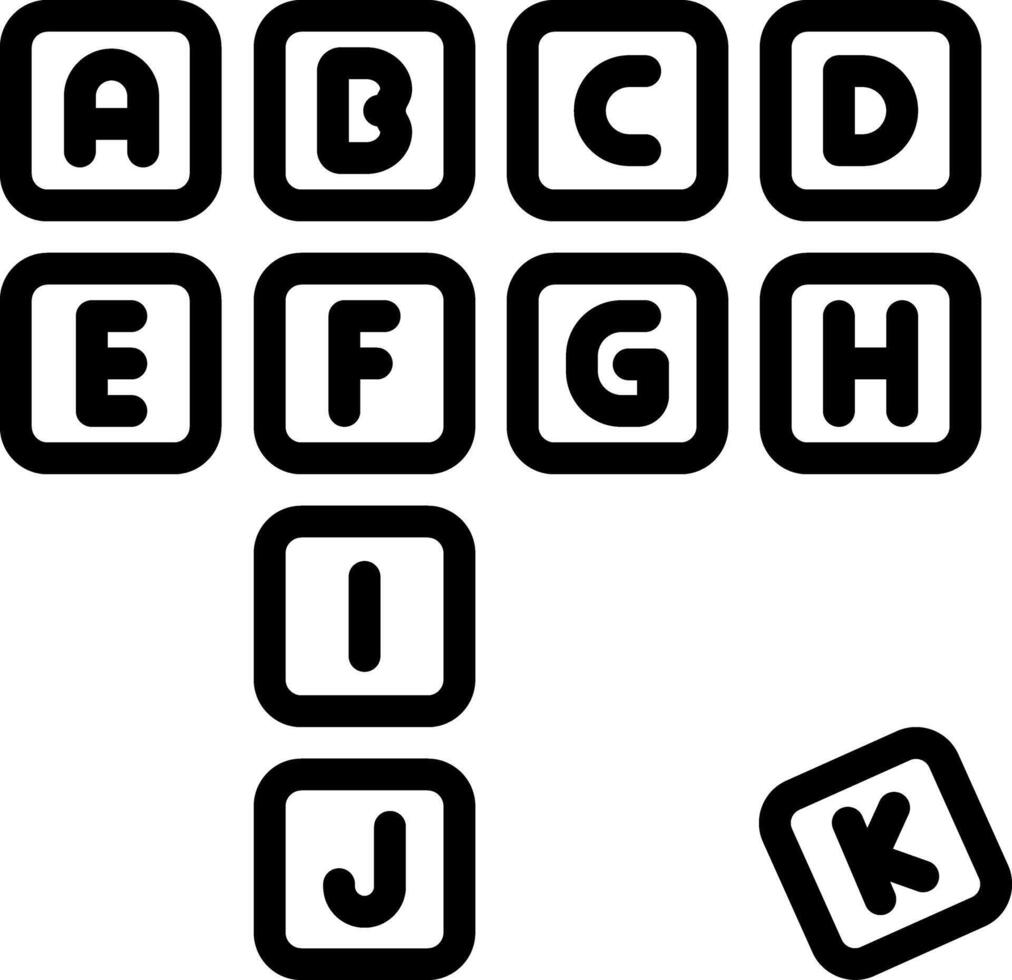 Black line icon for scrabble vector