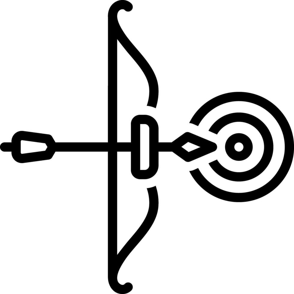 Black line icon for archery vector