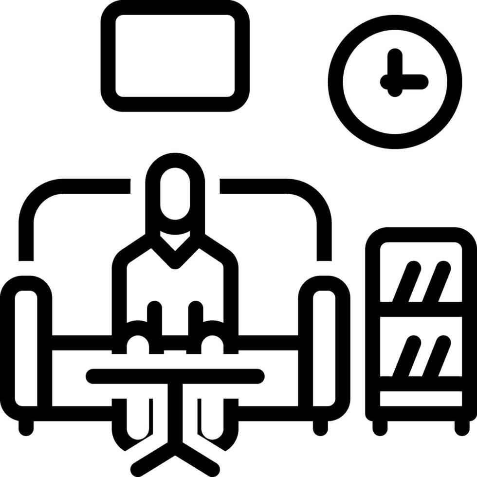 Black line icon for waiting vector