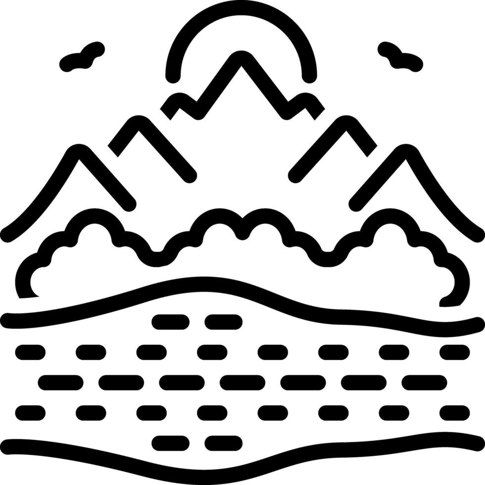Black line icon for pond vector