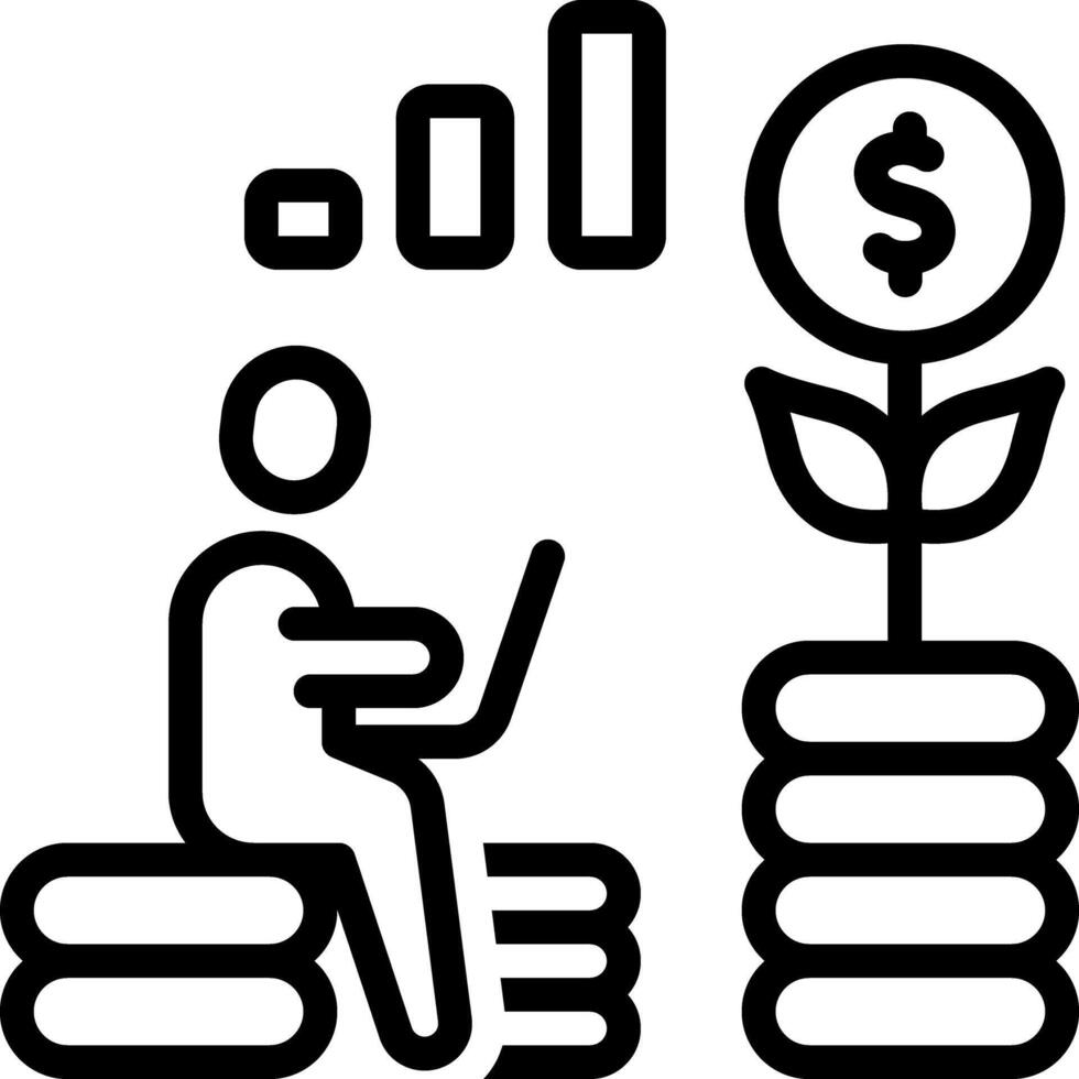 Black line icon for investor vector