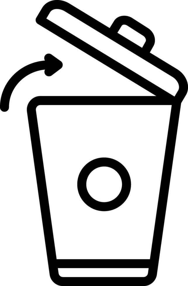 Black line icon for bin vector