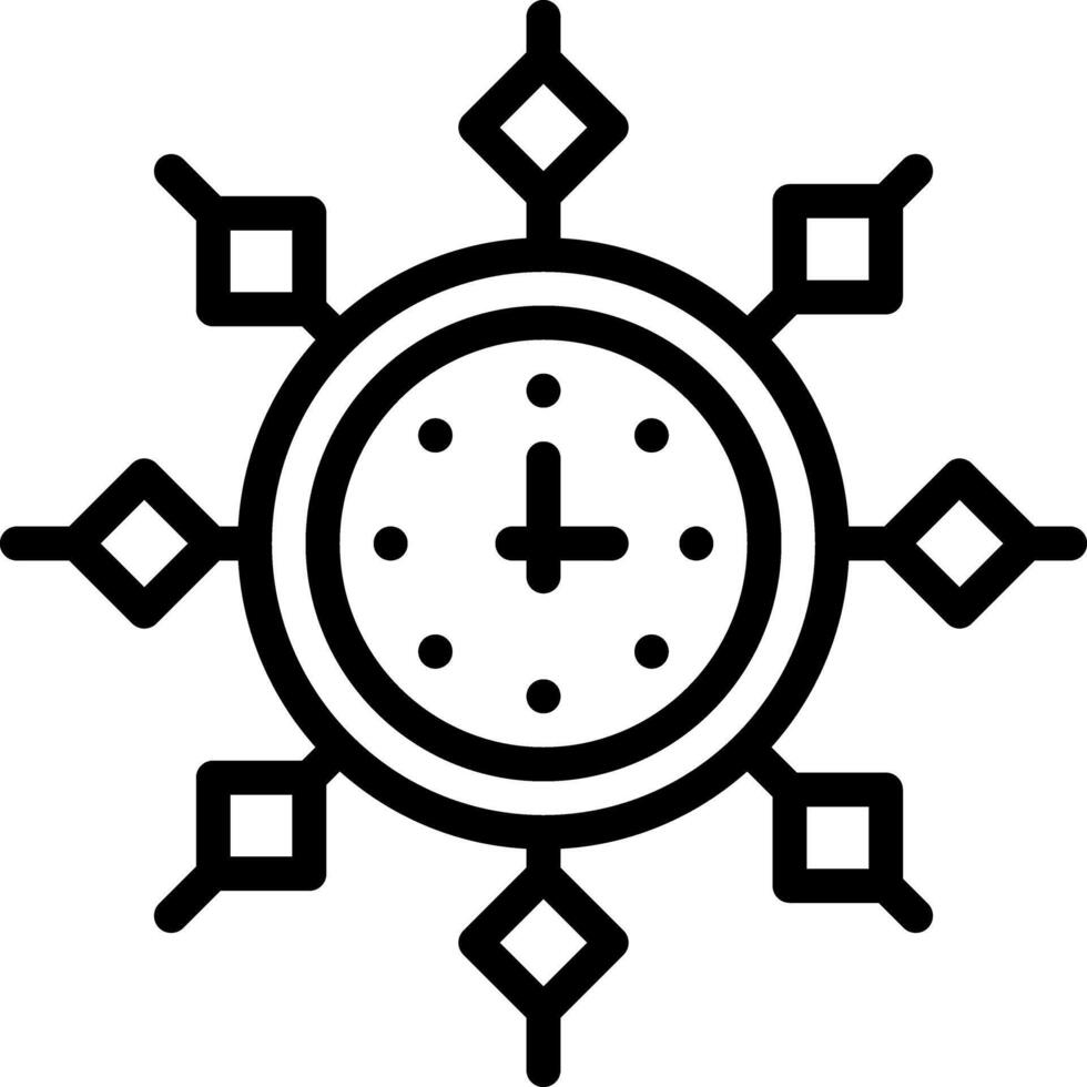 Black line icon for clock vector