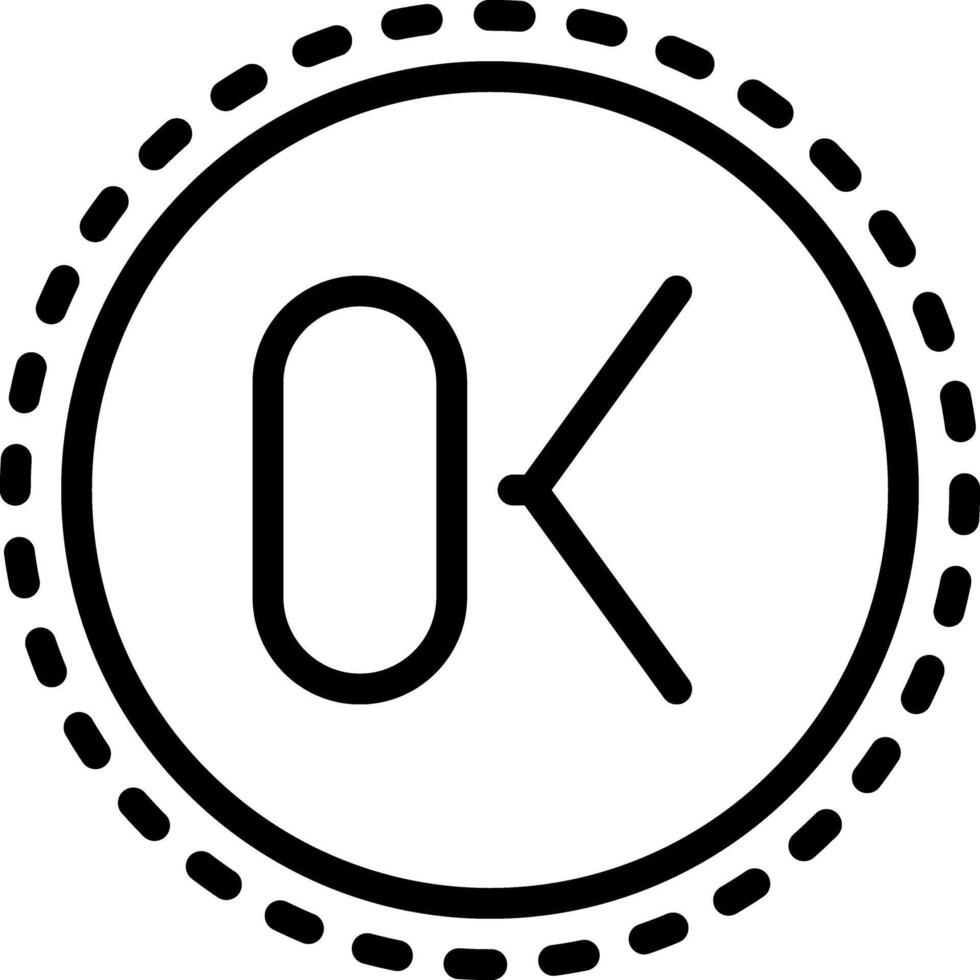 Black line icon for ok vector