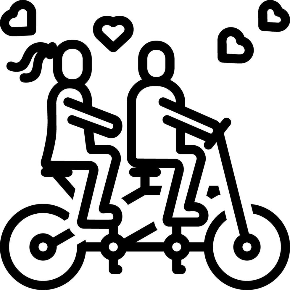 Black line icon for two happy couple vector