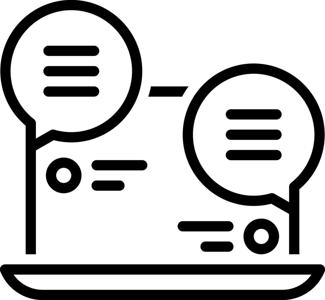 Black line icon for livechat vector