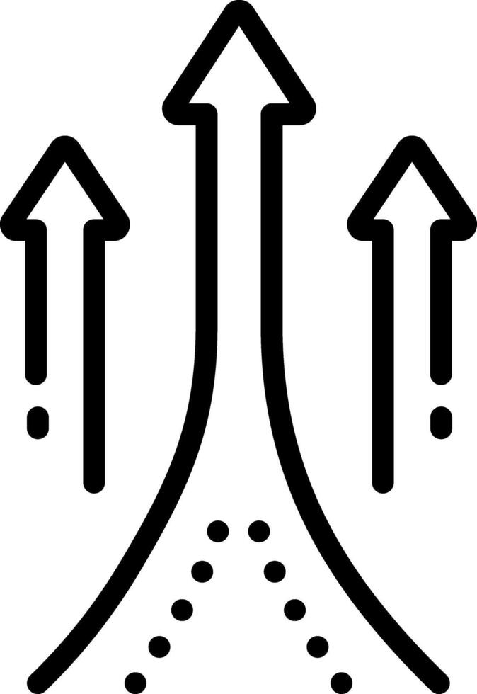 Black line icon for up above vector