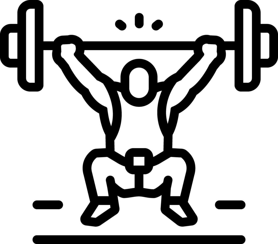 Black line icon for weightlifting vector