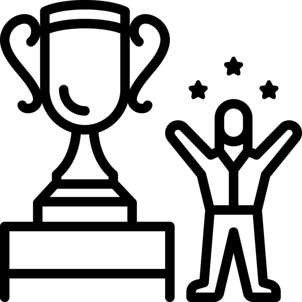 Black line icon for success vector