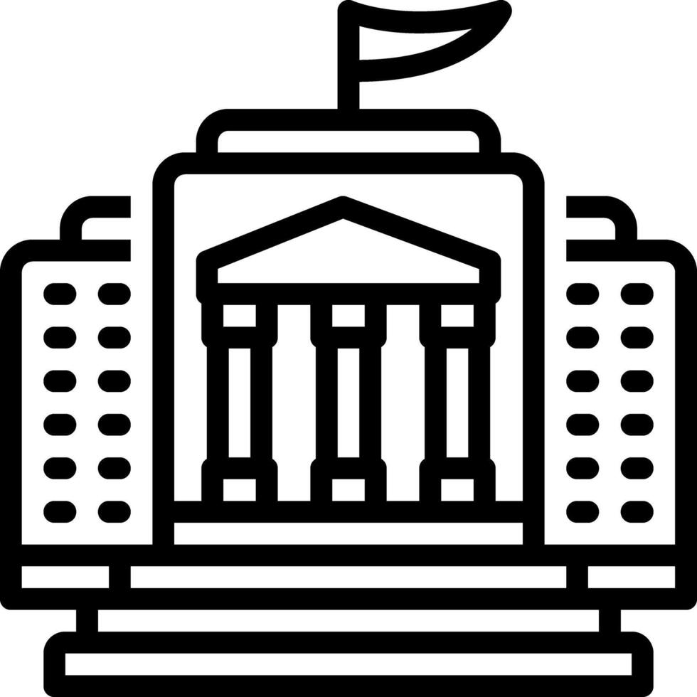 Black line icon for ministries vector