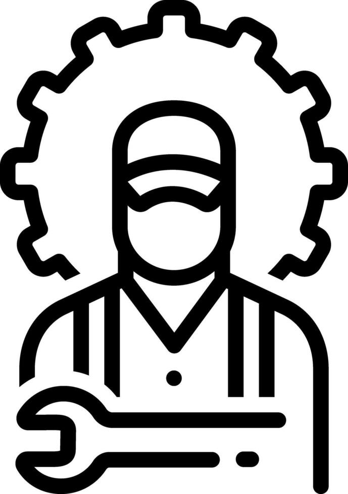 Black line icon for technician vector