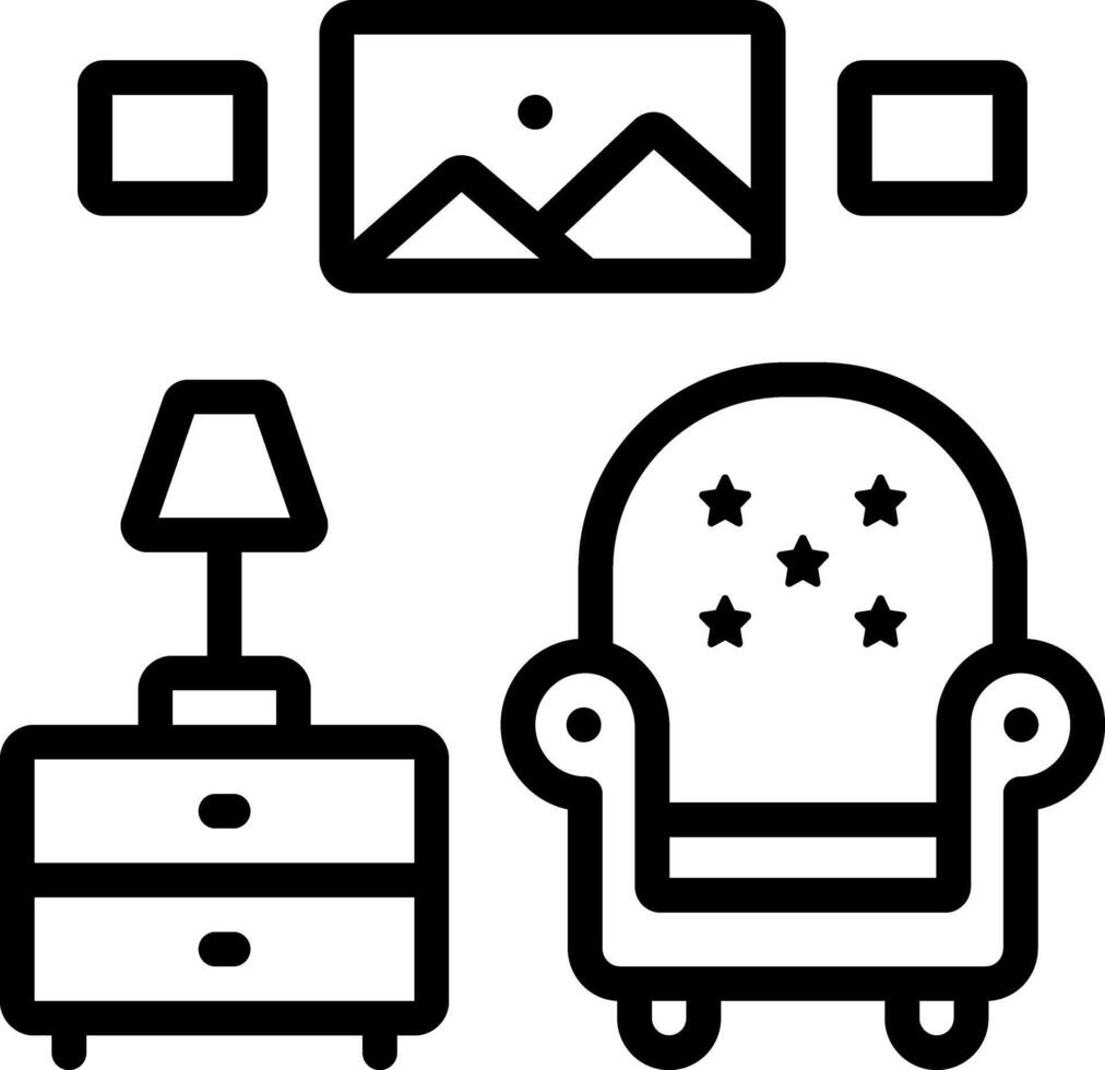 Black line icon for living vector
