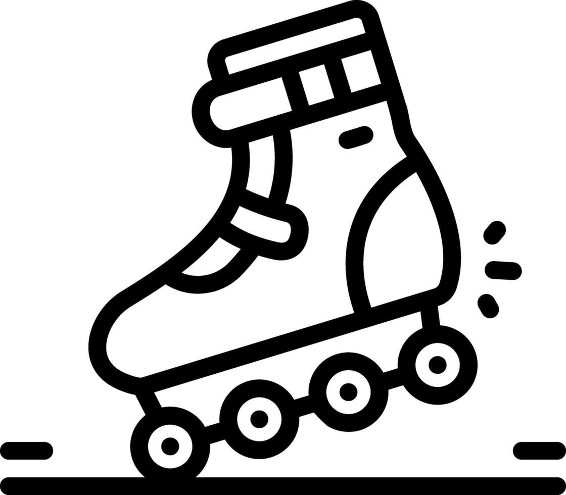 Black line icon for skating vector