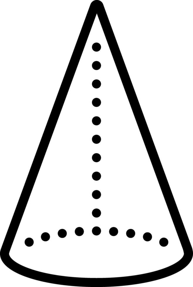 Black line icon for cone vector