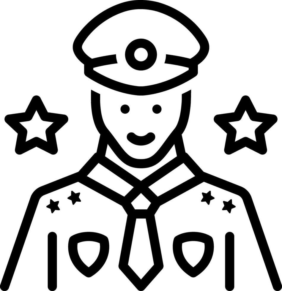 Black line icon for police vector