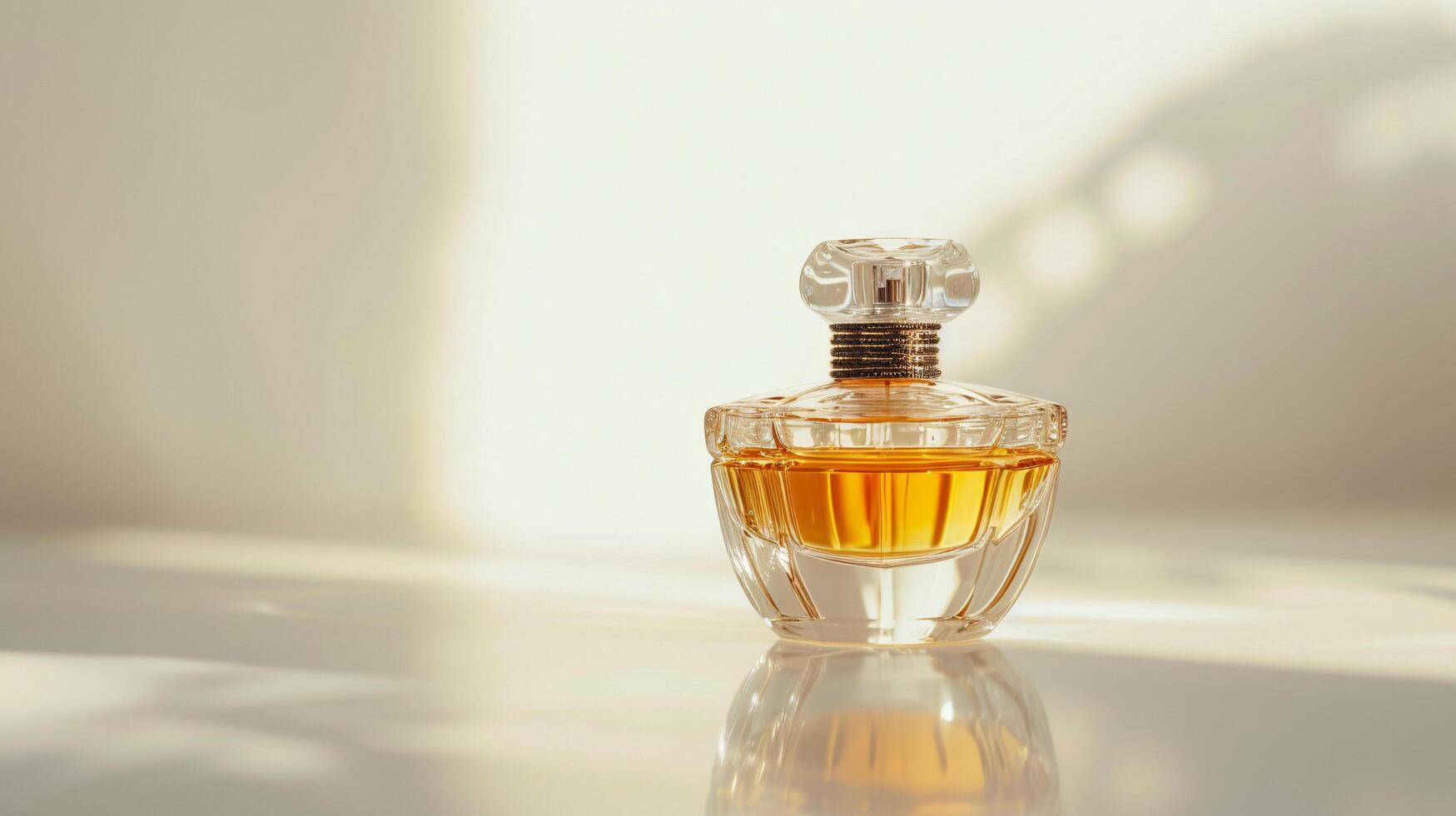 an elegant perfume bottle, glimmering with sophistication photo