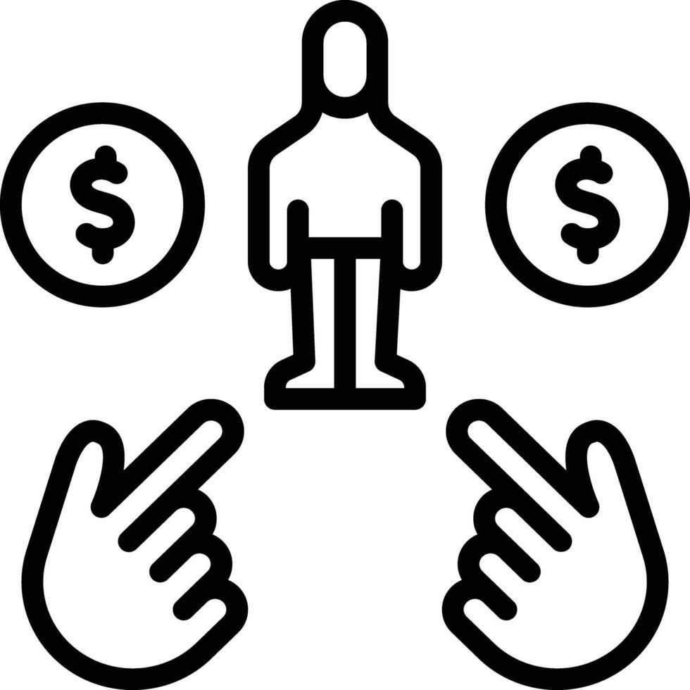 Black line icon for liable vector