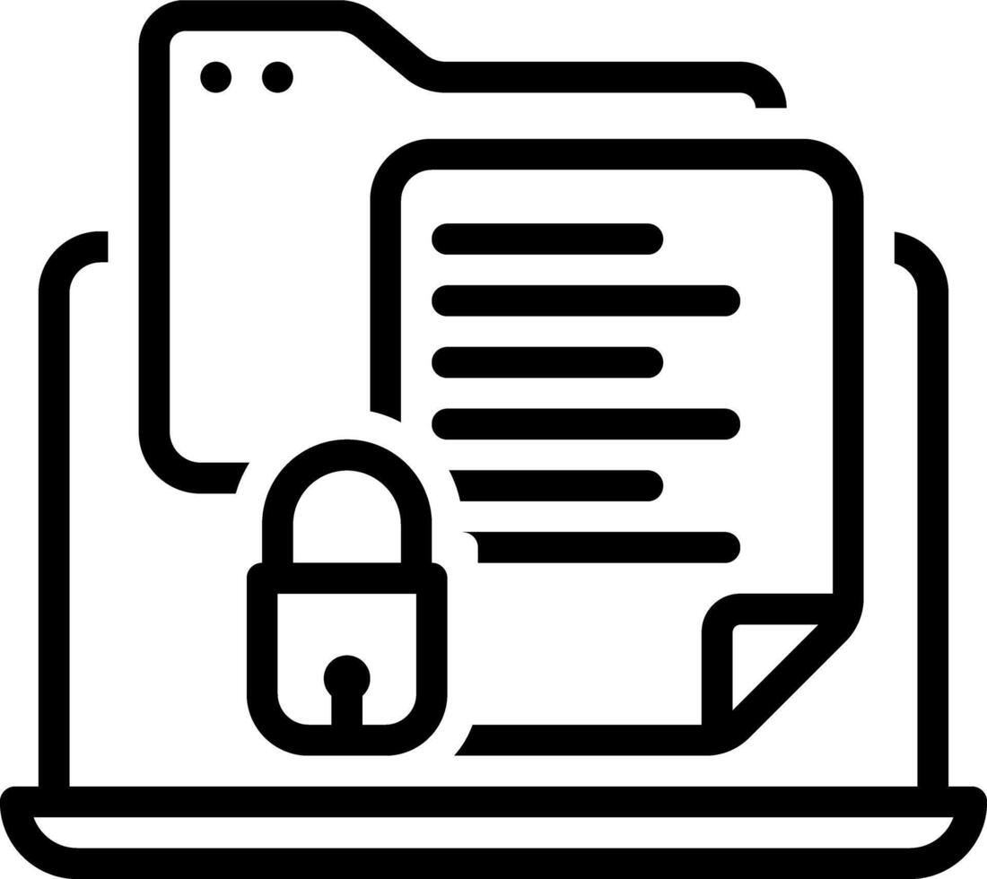 Black line icon for confidential vector