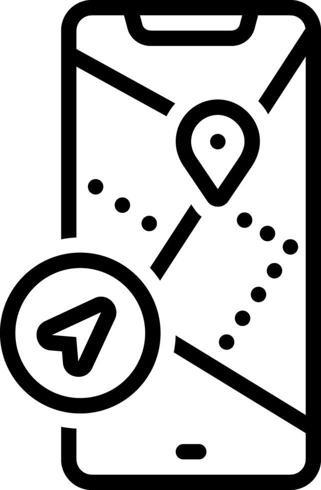 Black line icon for navigation vector