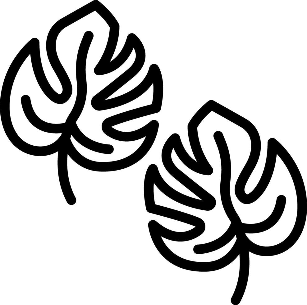 Black line icon for leaves vector