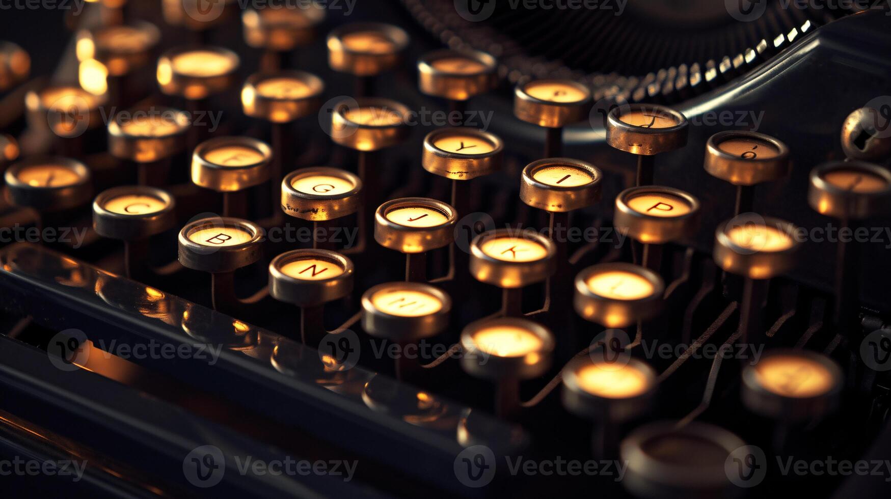 a vintage typewriter, bathed in soft, directional light photo