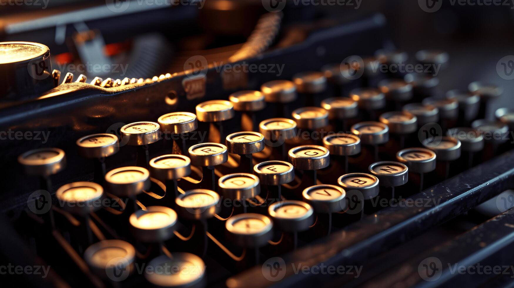 un Clásico máquina de escribir, bañado en suave, direccional ligero foto