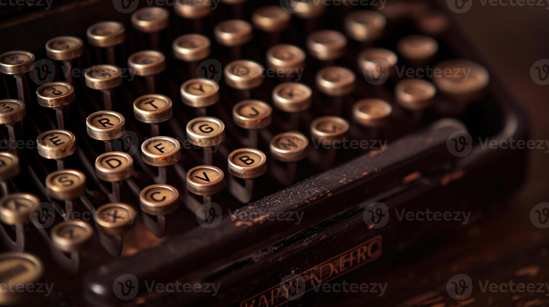 a vintage typewriter, bathed in soft, directional light photo