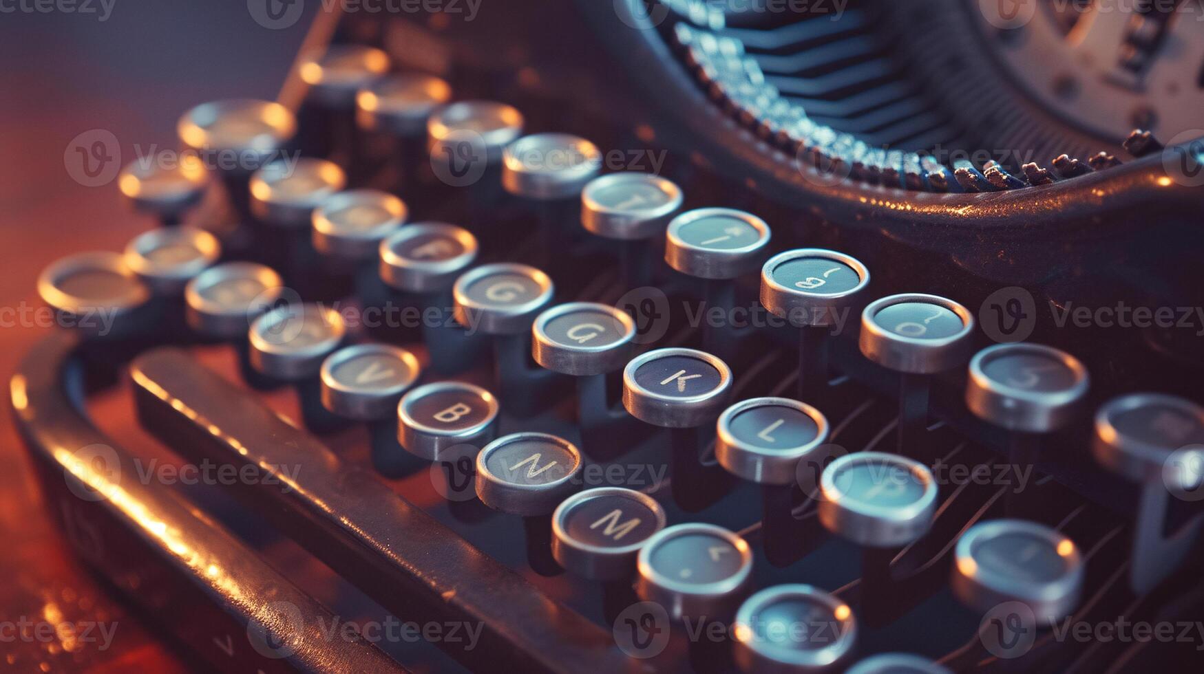 a vintage typewriter, bathed in soft, directional light photo