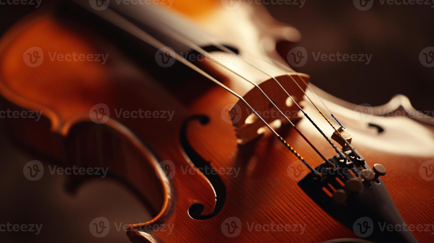 harmony of musical instruments, focusing on the elegant curves of a violin photo