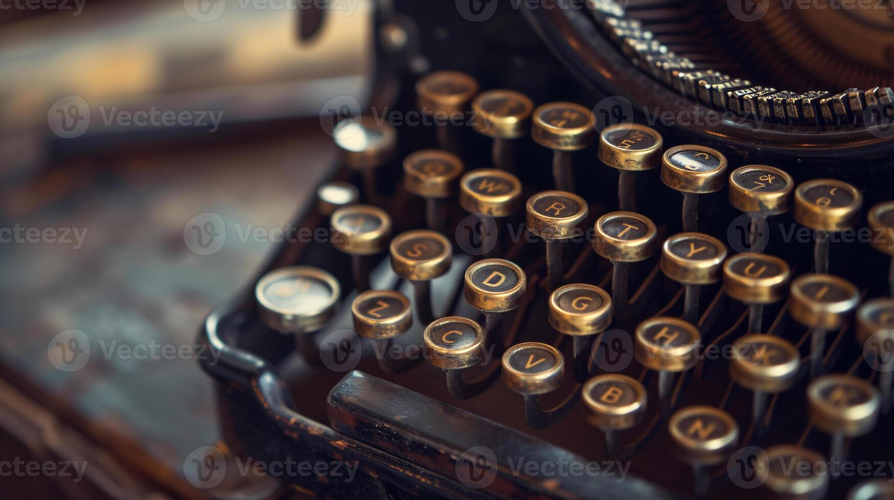 a vintage typewriter, bathed in soft, directional light photo