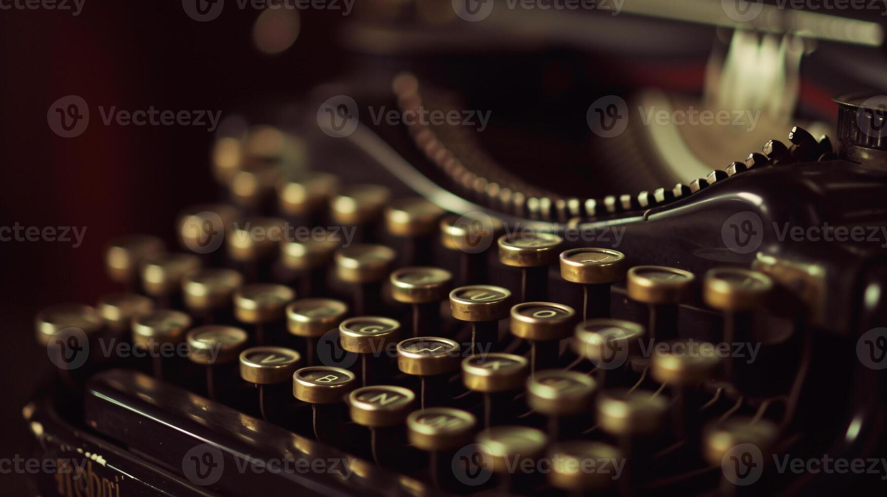 un Clásico máquina de escribir, bañado en suave, direccional ligero foto