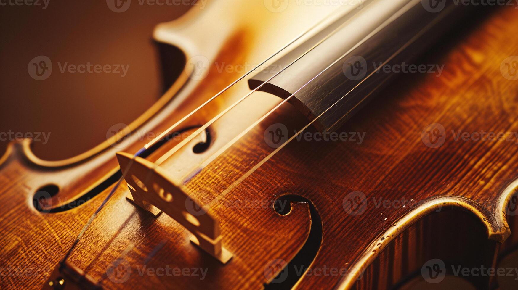 harmony of musical instruments, focusing on the elegant curves of a violin photo