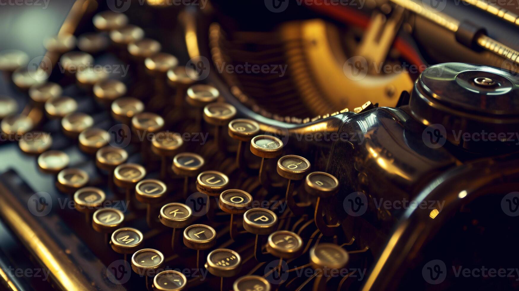 a vintage typewriter, bathed in soft, directional light photo