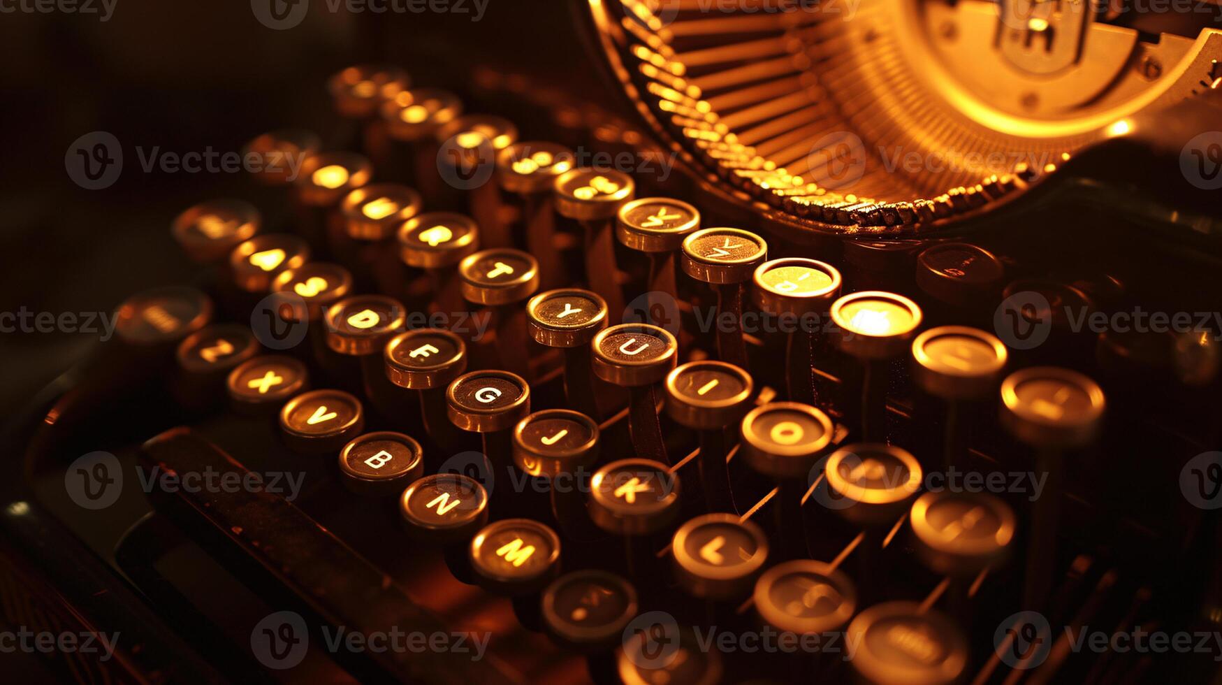 a vintage typewriter, bathed in soft, directional light photo