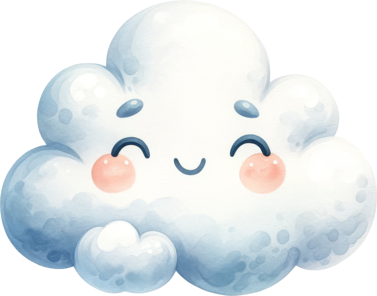 Adorable Smiling Cloud Cartoon Illustration png