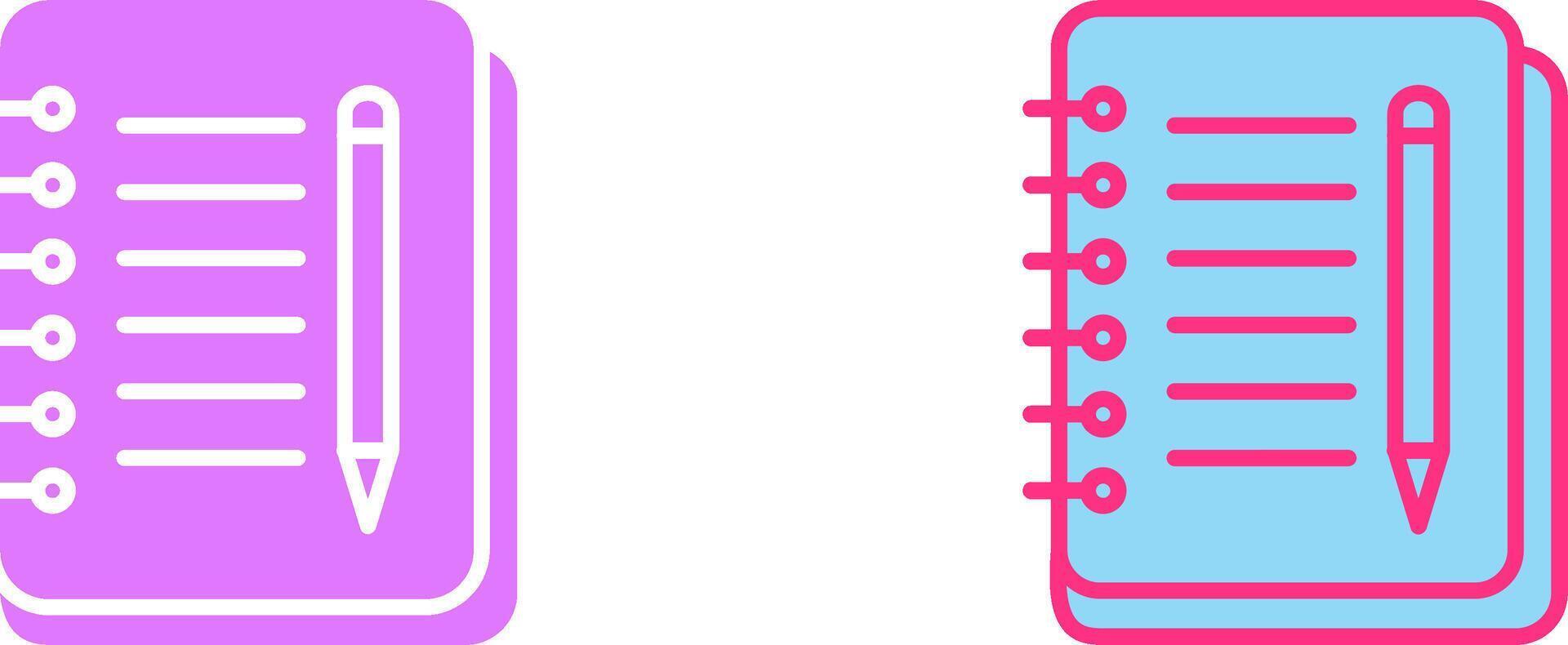 Notebook And Pen Icon vector
