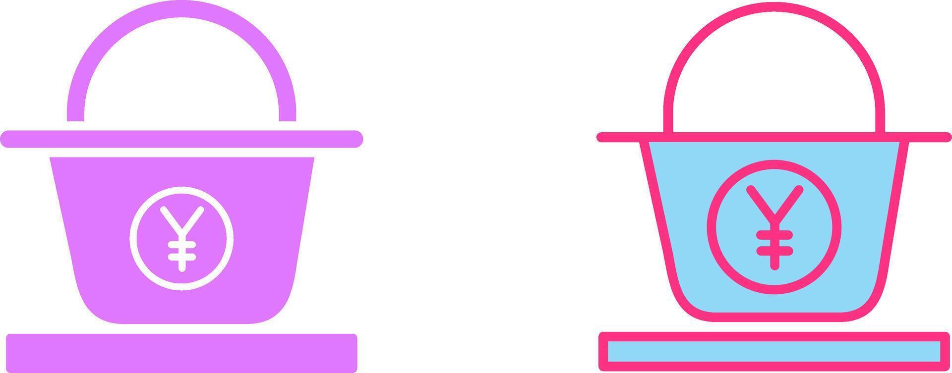 Yen Basket Icon vector