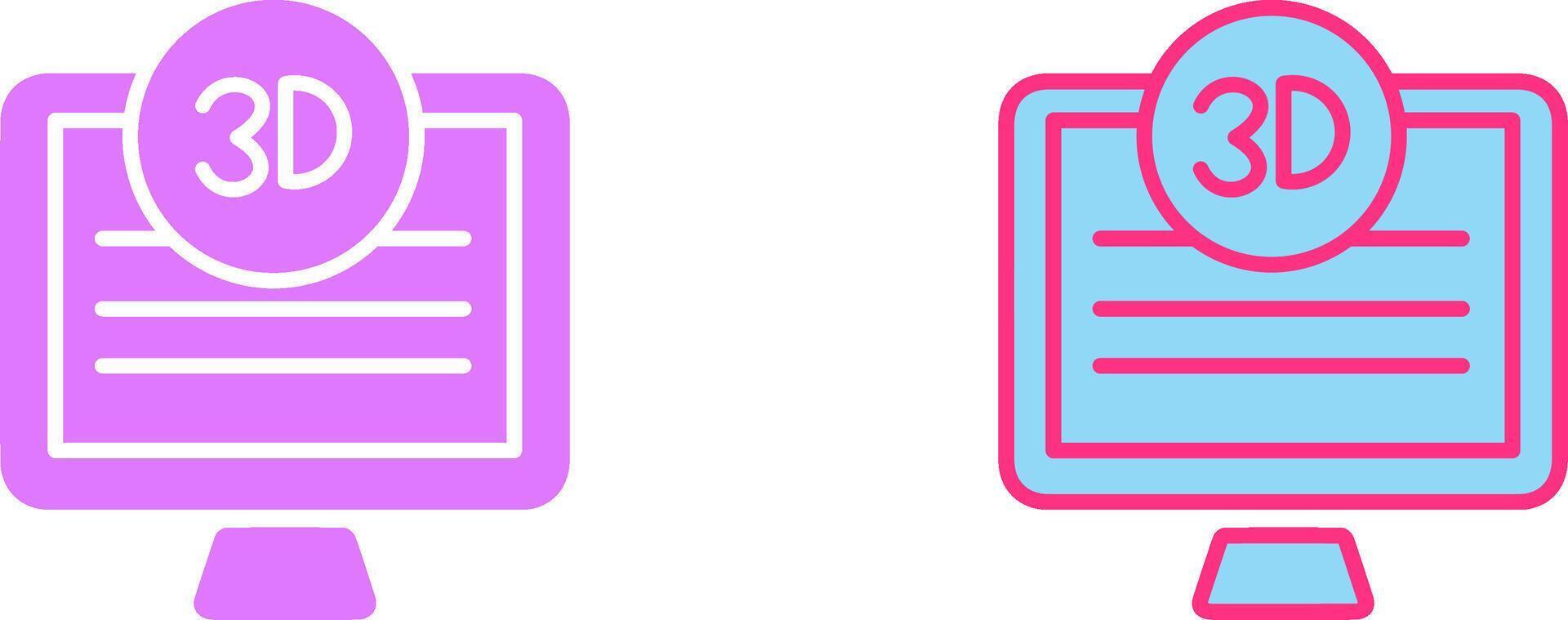 3D Quality Screen Icon vector